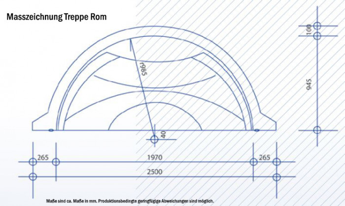 Styroporpool 550x300x150cm Set mit Treppe Rom